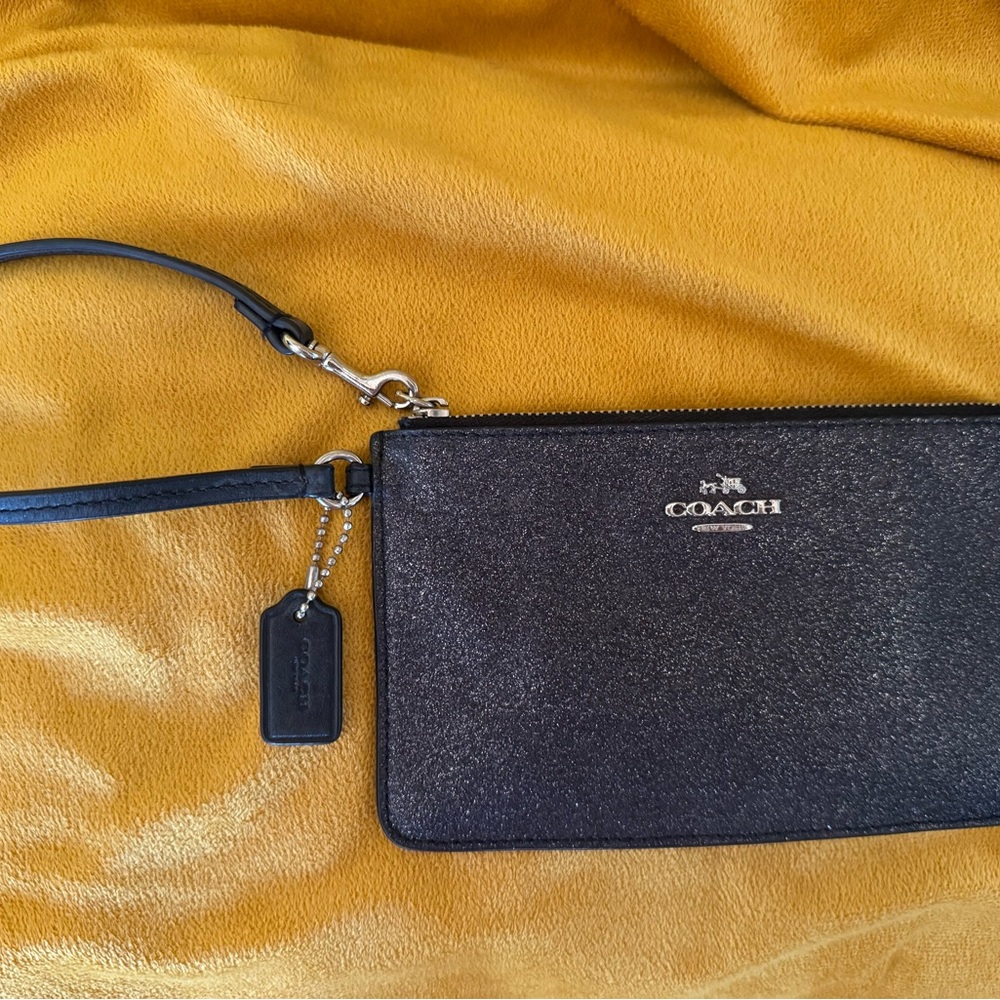 Coach Shimmering Black Wristlet
